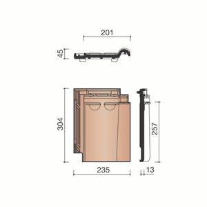 DEMI TUILE OPALYS RUSTIQUE KORAMIC